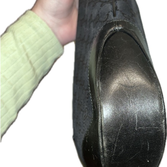 Vintage Gucci Jackie Black Monogram Logo Canvas Leather Luxe Shoulder Bag Purse - Picture 9 of 16